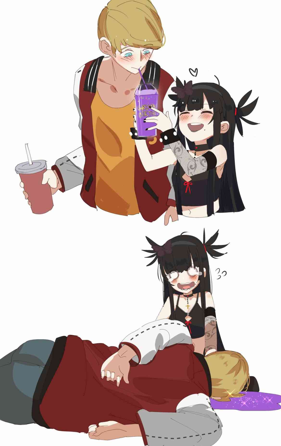 哥特女孩与球员男孩 - 鬼脸奶昔 - 第1张图